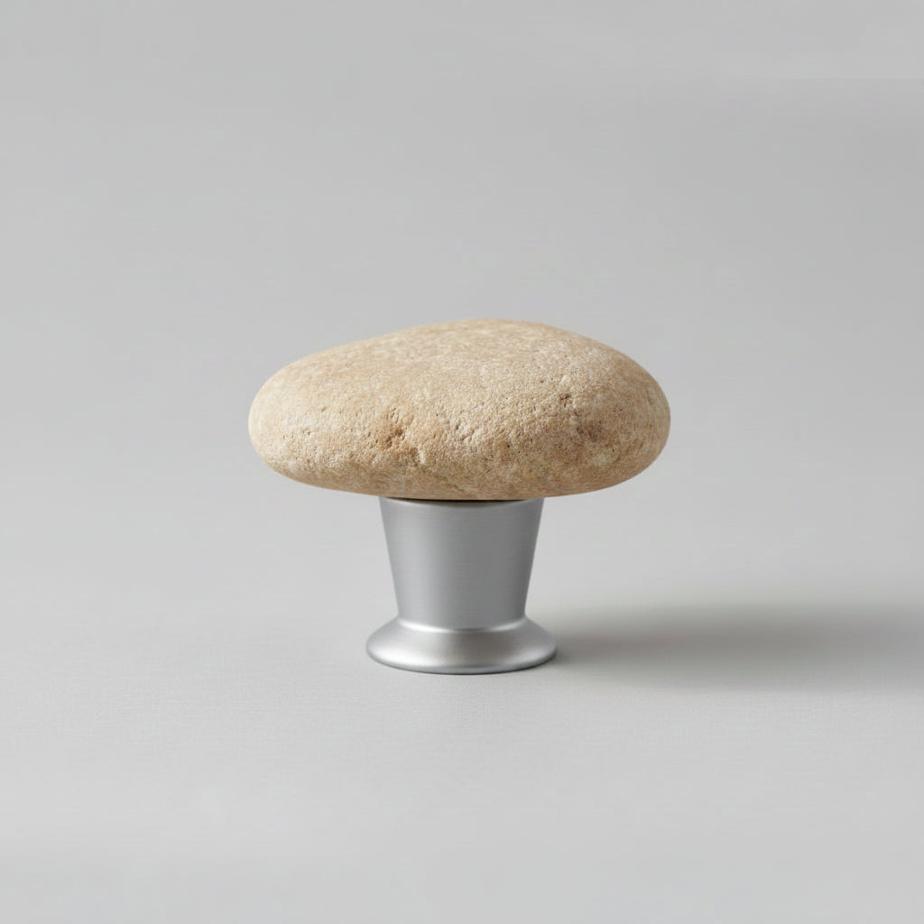 Beige Stone In Silver